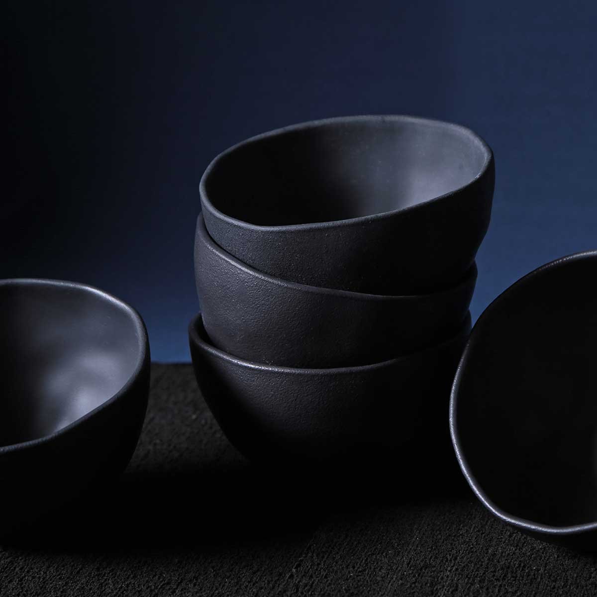 Porto Brasil MATTE BLACK BOWL ORGANIC STONEWARE dia. 5.24" SKU: '191473901