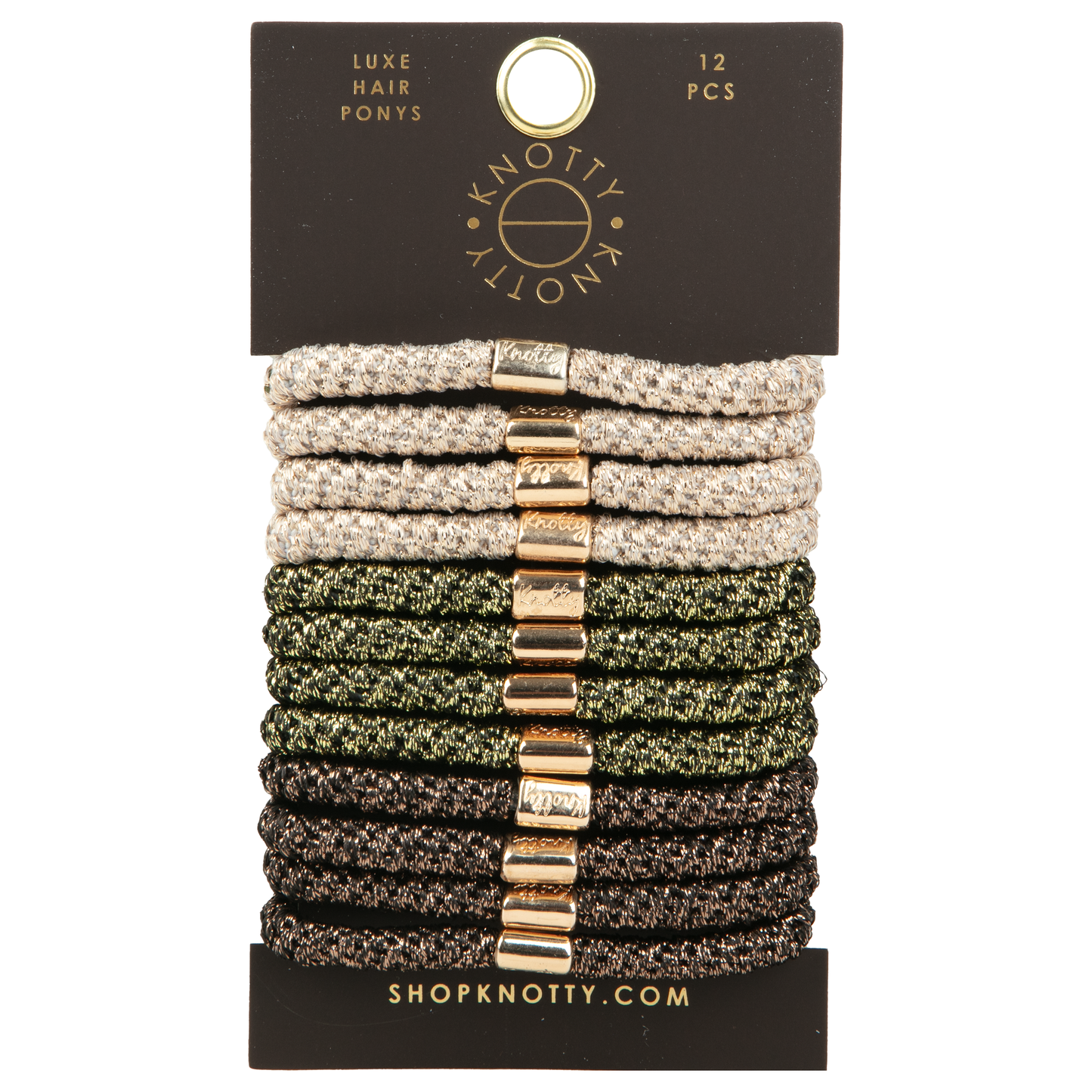 Luxe Hair Pony 12-Pack | Earth Metallics