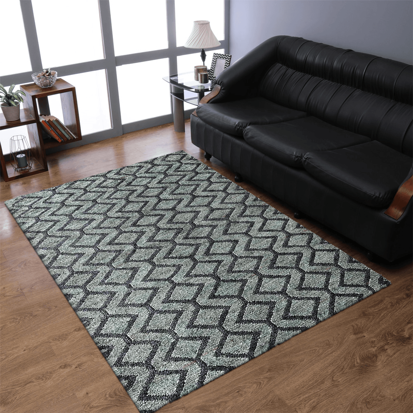 Rugsotic Carpets Hand Knotted Sumak Jute Eco-friendly Area Rug Geometric