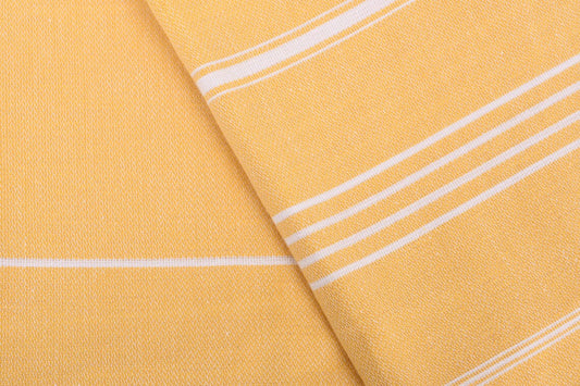 Mustard Monaco Turkish Towel – Lightweight Quick Dry Beach & Bath Towel, Luxury Turkish Cotton Spa Towel, Travel & Pool Towel