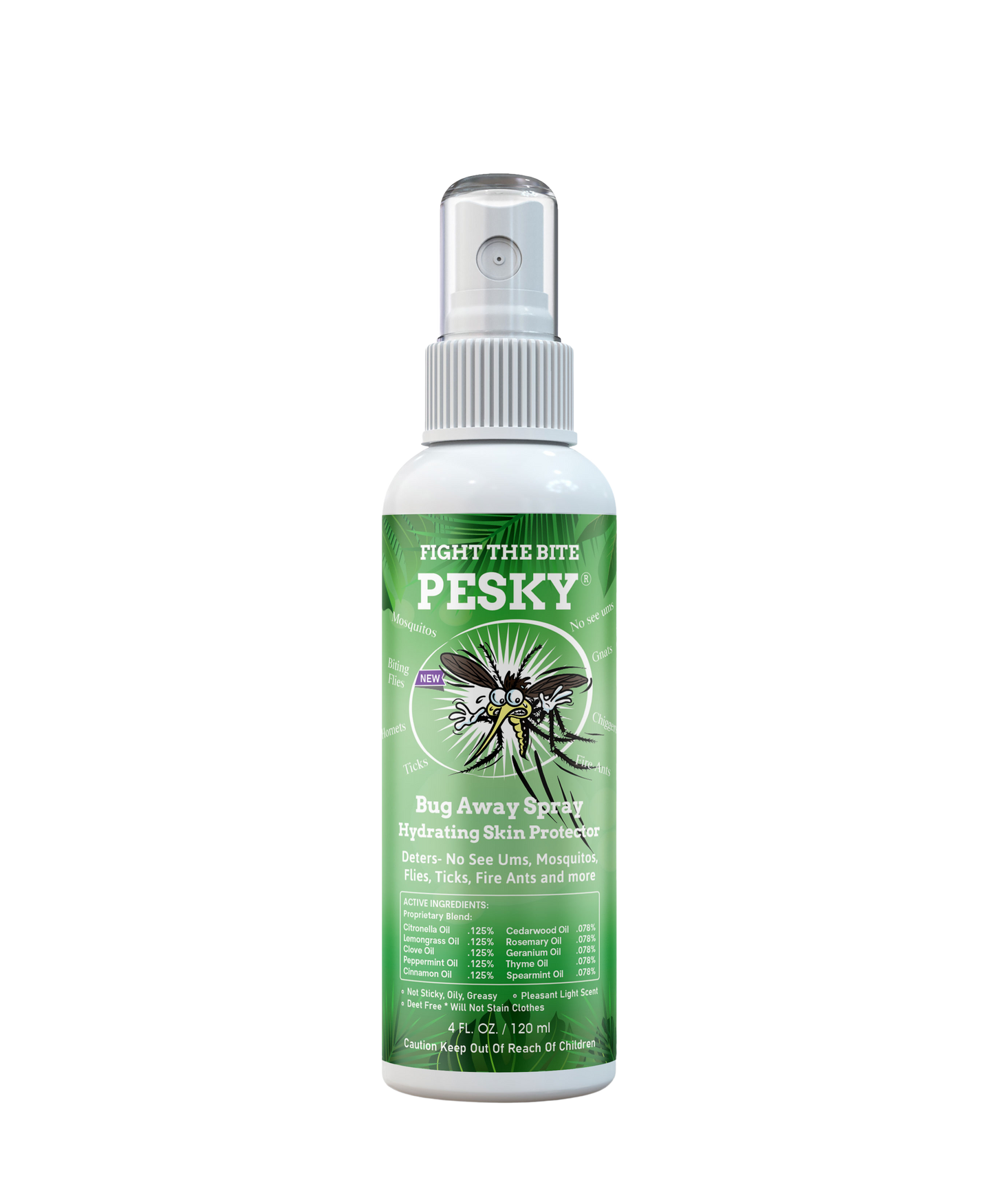 PESKY® Bug Away Spray Plant-Based Insect Deterrent for No-See-Ums, Mosquitoes & Ticks