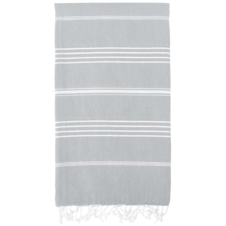 Light Grey Monaco Turkish Towel – Lightweight Quick Dry Beach & Bath Towel, Luxury Turkish Cotton Spa Towel, Travel & Pool Towel