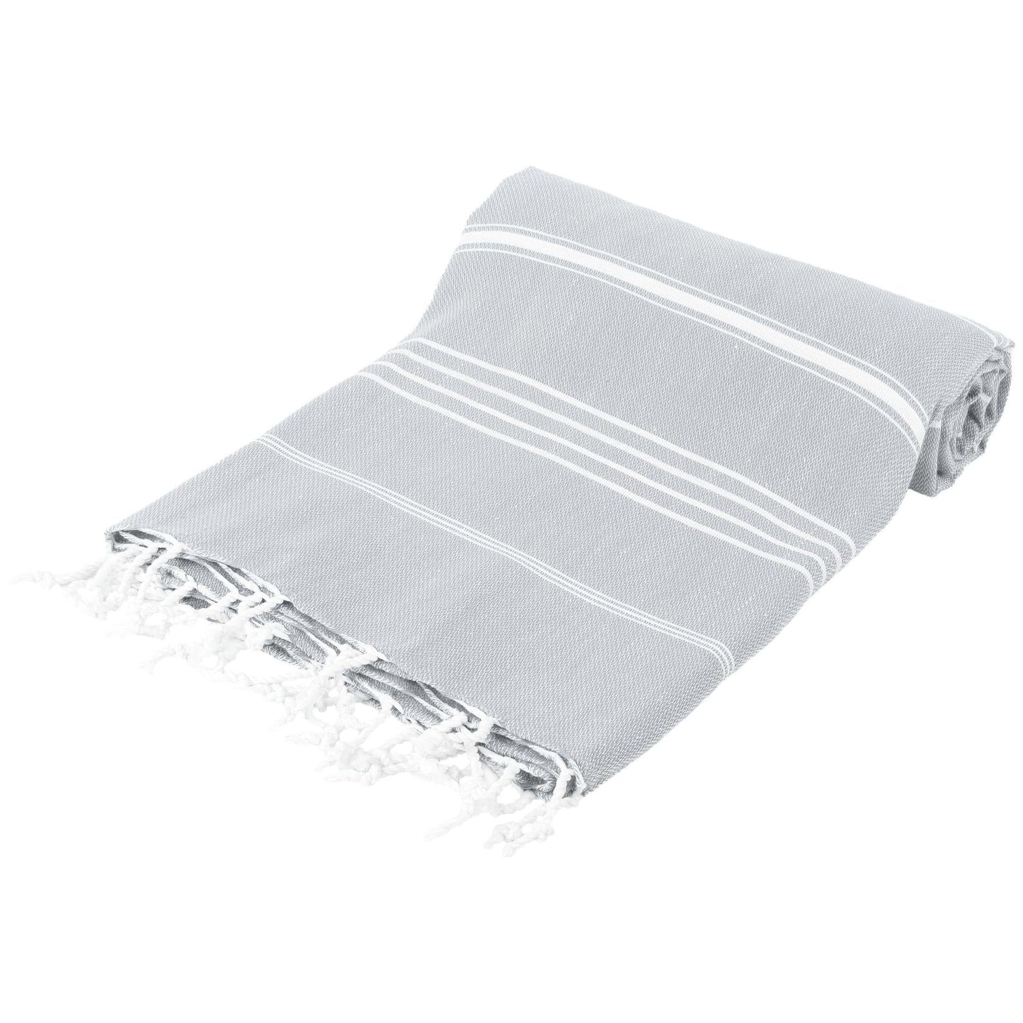 Light Grey Monaco Turkish Towel – Lightweight Quick Dry Beach & Bath Towel, Luxury Turkish Cotton Spa Towel, Travel & Pool Towel