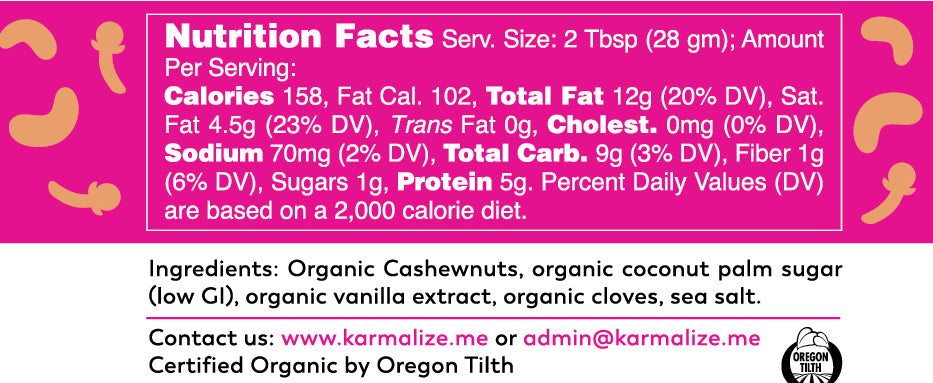 Organic Vegan Cashew butter with cloves