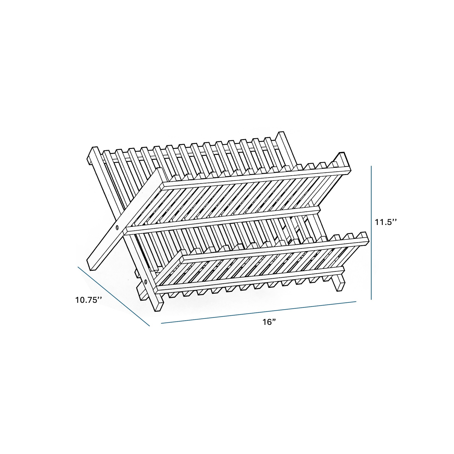 Bamboo Dish Drying Rack - 2-Tier Foldable Dish Rack for Kitchen Counter