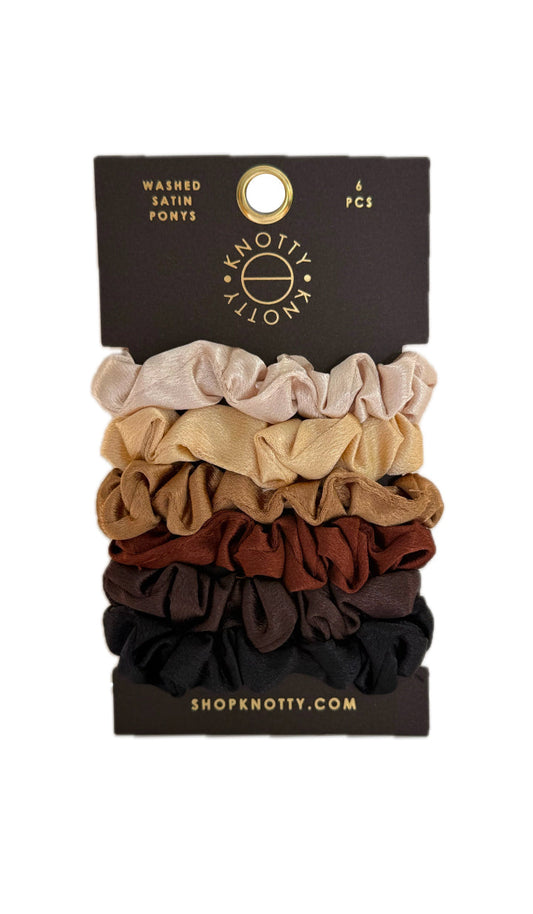 Skinny Washed Satin Pony 6-Pack | Warm Basics