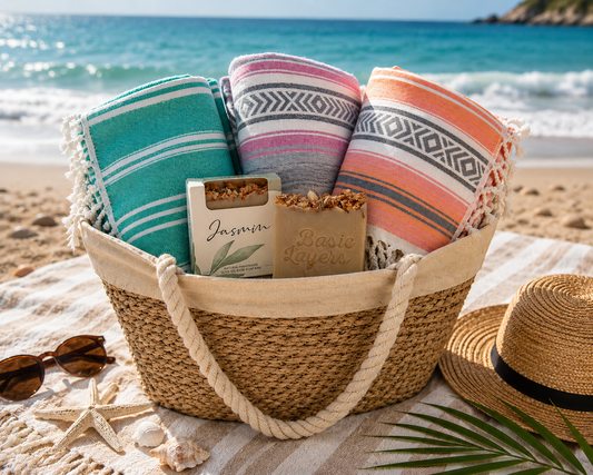 The Beach Bundle – Turkish Towel + Hand Towel + Artisan Soap