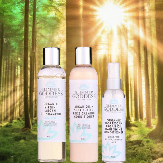 Organic Argan Oil Hair Treatment Trio – Hydrating 3-Step System