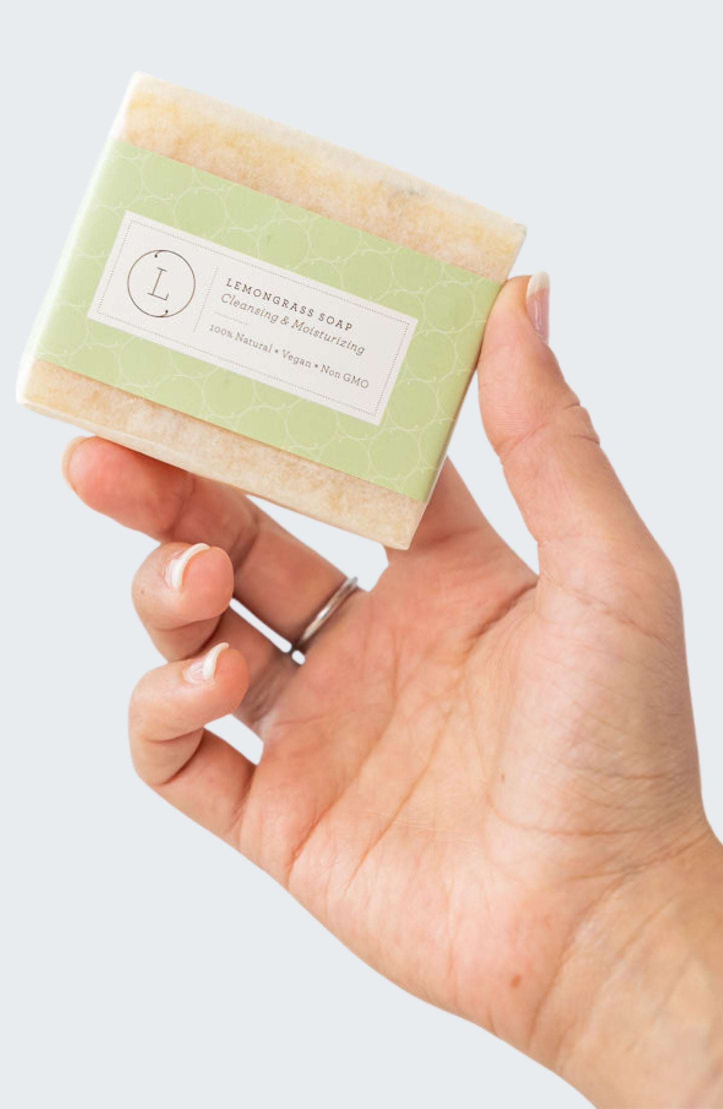 2 x Lemongrass Natural Soap Bar, Handmade Body Soap Gift