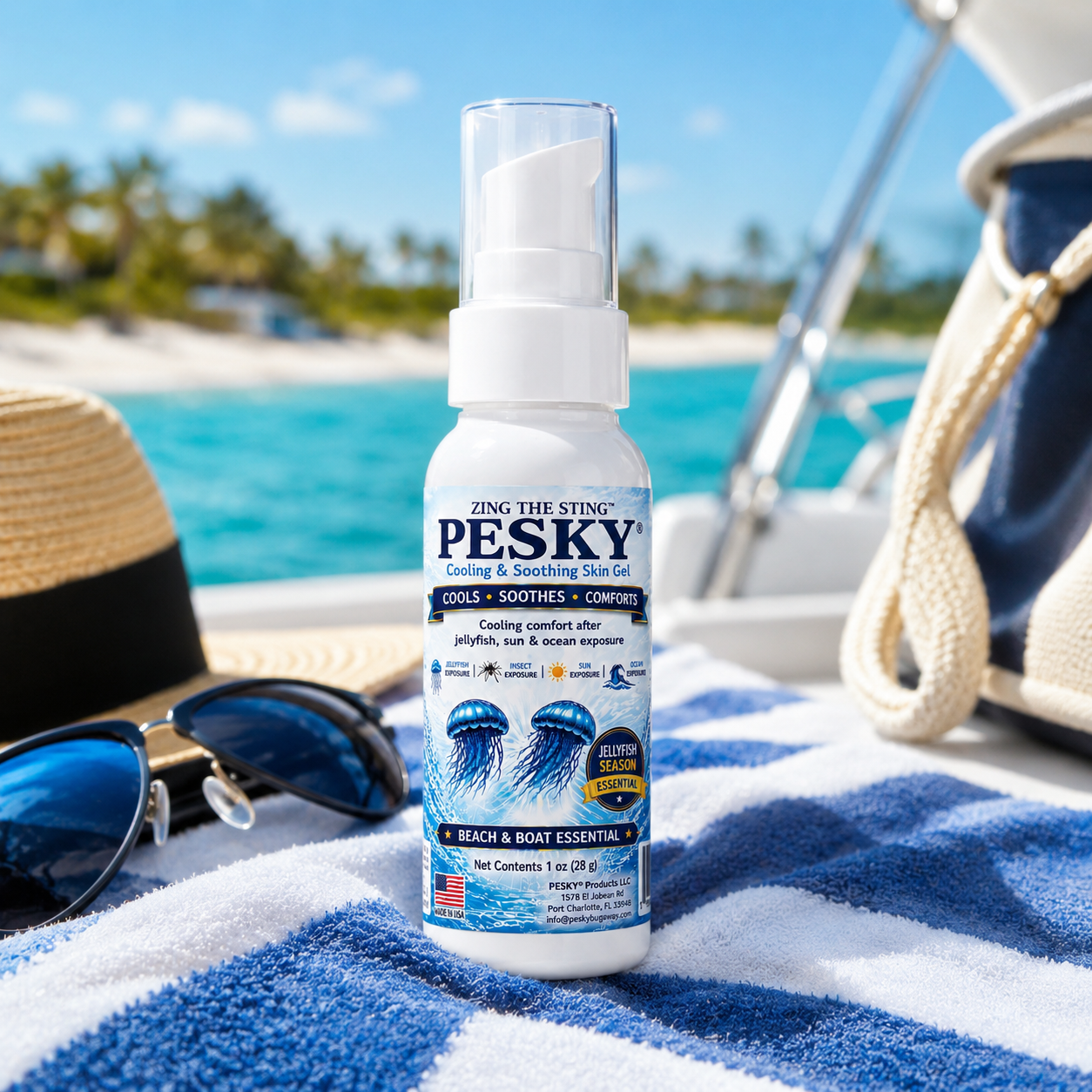 PESKY® Zing the Sting - Cooling Comfort After Stings for beach days, boating, camping, and outdoor travel